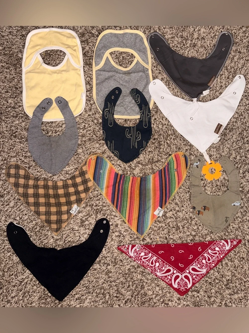Assorted Kids Bandana Bibs Set - Multicolor & Neutral Styles